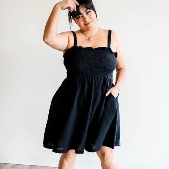 | stephanie smocked strap back mini dress • size small | - Picture 6 of 6